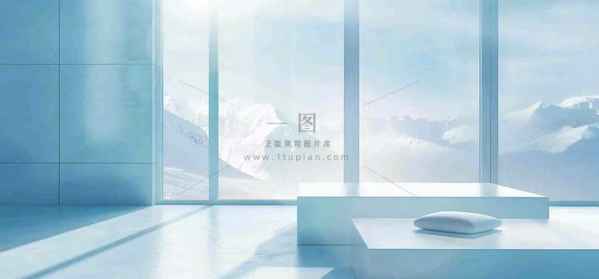 美妆护肤3d展台清新背景