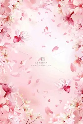 粉色樱花桃花花瓣飘落唯美浪漫春天春分情人七夕背景 粉色樱花桃花花瓣飘落唯美浪漫春天春分情人七夕背景