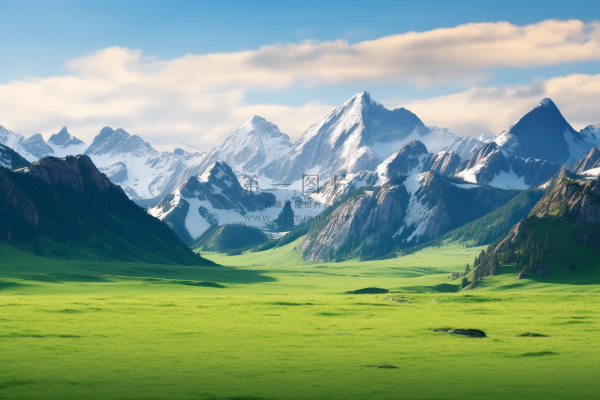 新疆春天草原风光大自然风景摄影图