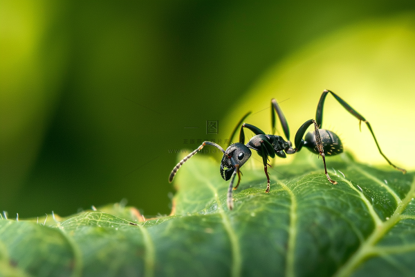 蚂蚁黑蚂蚁植物春天昆虫摄影图
