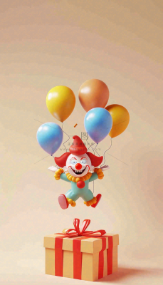 卡通插画马戏团小丑搞怪娱乐快乐表演愚人节插画背景