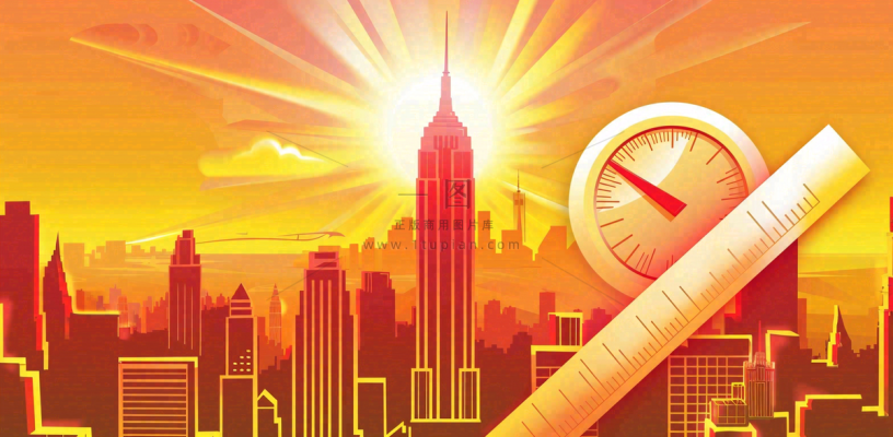 高温预警通知公告背景 高温预警通知公告背景