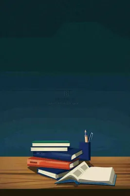 书桌课桌书本知识教师节插画背景 书桌课桌书本知识教师节插画背景