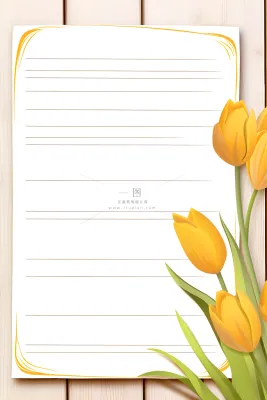 康乃馨黄色纸张笔唯美背景 康乃馨黄色纸张笔唯美背景