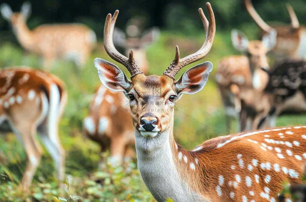 鹿动物山间草原的鹿摄影图 鹿动物山间草原的鹿摄影图