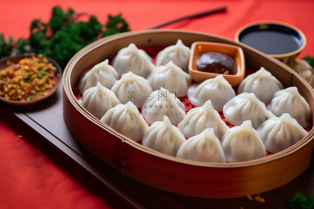 饺子包饺子新年团聚吃饺子美食摄影图