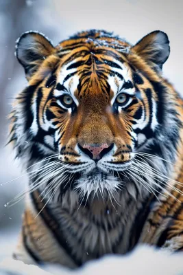 东北虎冬天雪地里的老虎摄影图