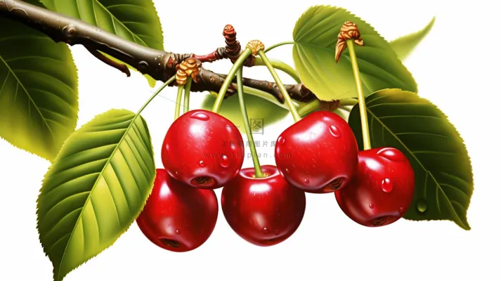 樱桃车厘子水果插画插图背景