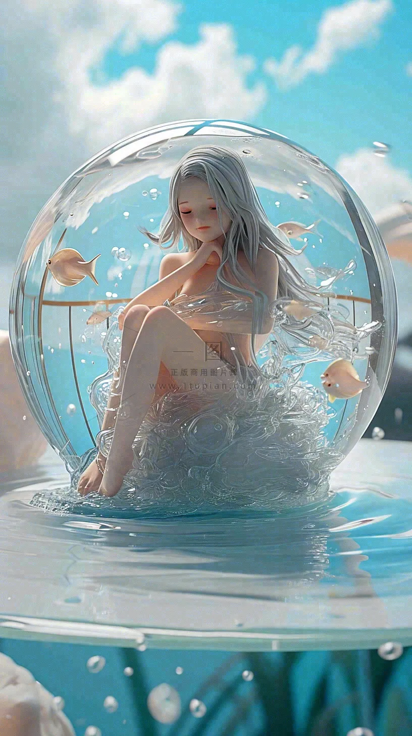 少女动漫水滴女孩插画漫画