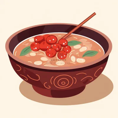 腊八粥食物卡通插画插图背景