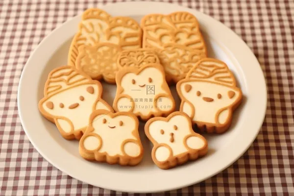表情小饼干烘焙苏打饼摄影图