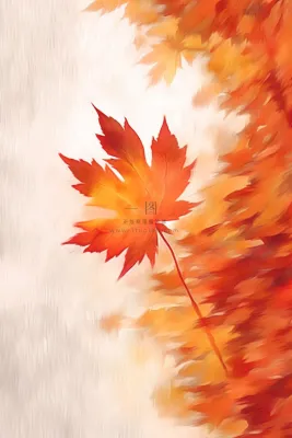 秋叶橙红色意境大气背景 秋叶橙红色意境大气背景