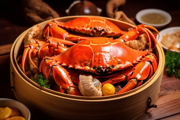 螃蟹秋季美食摄影图