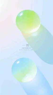 清新渐变背景前的彩色圆球,时尚 清新渐变背景前的彩色圆球,时尚