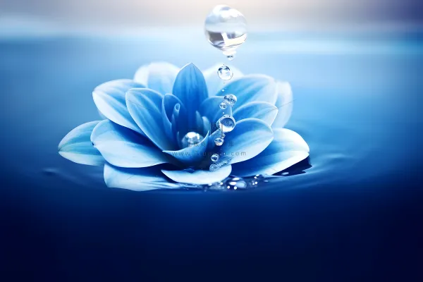 清新露珠蓝白色背景 清新露珠蓝白色背景