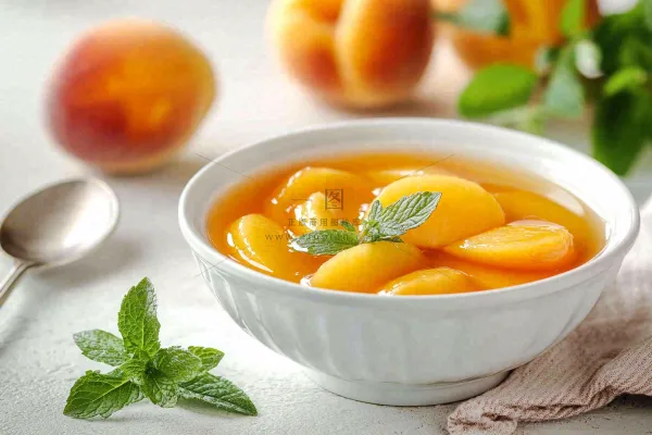 黄桃罐头水果美食饮品摄影图