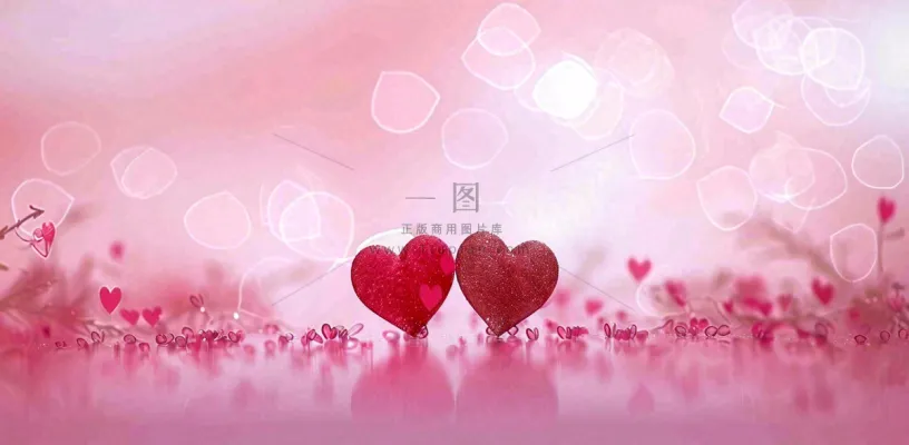 红色金色心形情人节七夕浪漫光斑情人节爱心背景