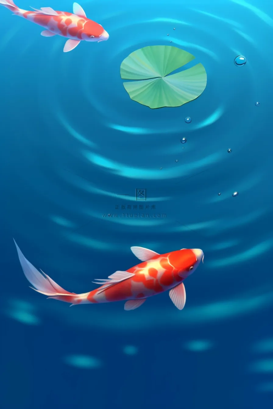 简约蓝色荷叶节气背景