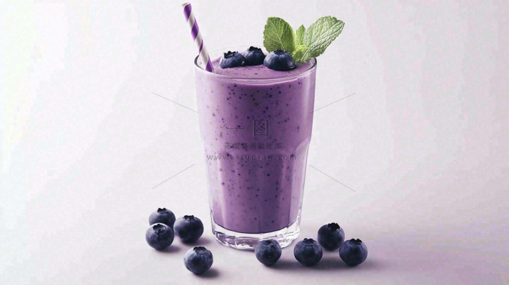 水果酸奶蓝莓食物饮品摄影图