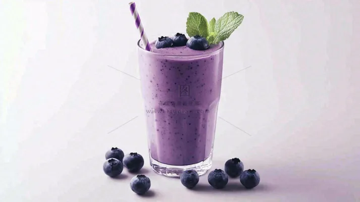 水果酸奶蓝莓食物饮品摄影图