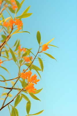 清新简约绿叶小花背景 清新简约绿叶小花背景