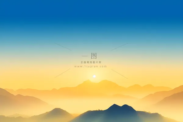 山脉蓝天渐变大气背景