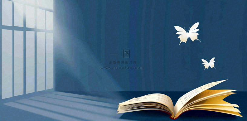 阅读书本翻开蝴蝶纷飞阳光透过窗户知识遨游世界读书日创意卡通插画背景 阅读书本翻开蝴蝶纷飞阳光透过窗户知识遨游世界读书日创意卡通插画背景