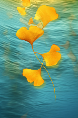 简约大气渐变落叶黄色秋叶背景