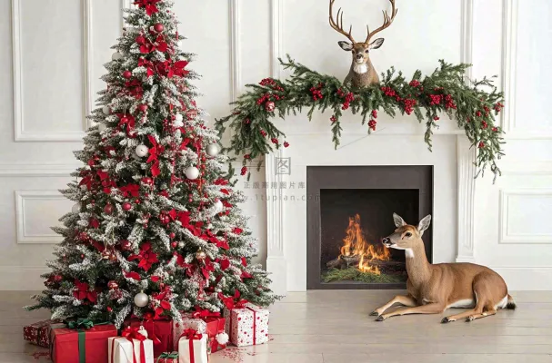 圣诞节室内装饰节日氛围摄影图 圣诞节室内装饰节日氛围摄影图