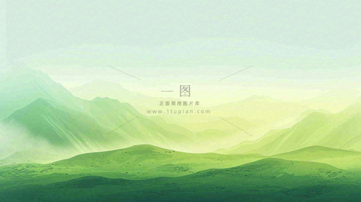 绿色延绵山脉意境国风 绿色延绵山脉意境国风