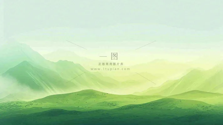 绿色延绵山脉意境国风 绿色延绵山脉意境国风