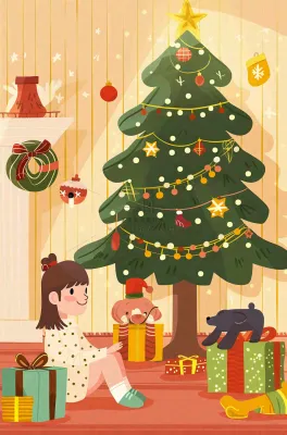 圣诞节卡通插画背景 圣诞节卡通插画背景
