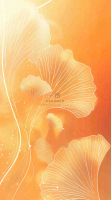秋天的银杏叶橘黄唯美插画立秋秋分插画背景 秋天的银杏叶橘黄唯美插画立秋秋分插画背景