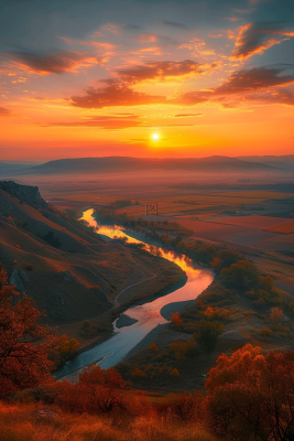 清晨日出朝霞云层摄影图