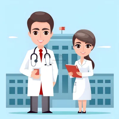 医生护士天使人物插画花海报素材背景