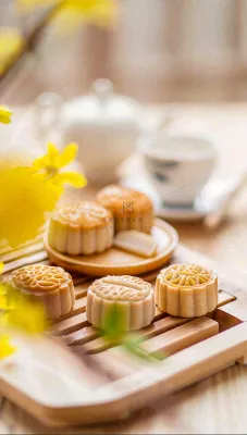 中秋节月饼摄影图