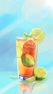 夏日饮品饮料清凉背景