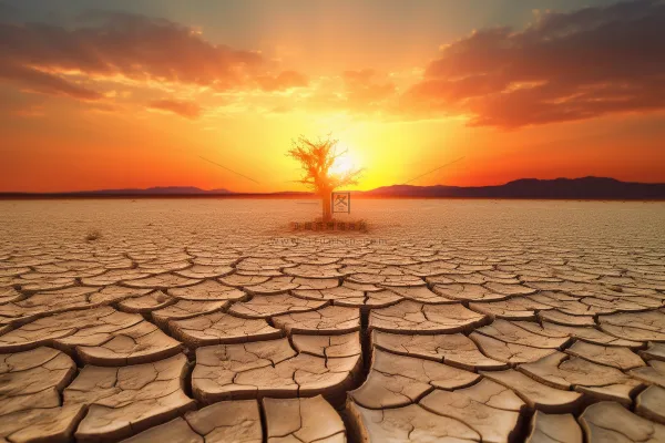 缺水干裂的土地地面干枯摄影图