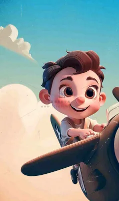 卡通飞行男孩少年可爱儿童节日,玩耍乐趣玩具 卡通飞行男孩少年可爱儿童节日,玩耍乐趣玩具