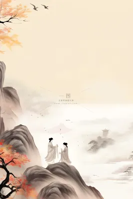 大气山水水墨意境背景 大气山水水墨意境背景