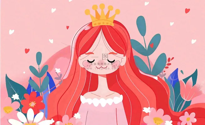 粉色鲜花女生节妇女节浪漫唯美插画背景