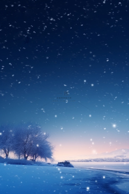 大雪漫天飞雪蓝色浪漫冬天节气海报背景 大雪漫天飞雪蓝色浪漫冬天节气海报背景