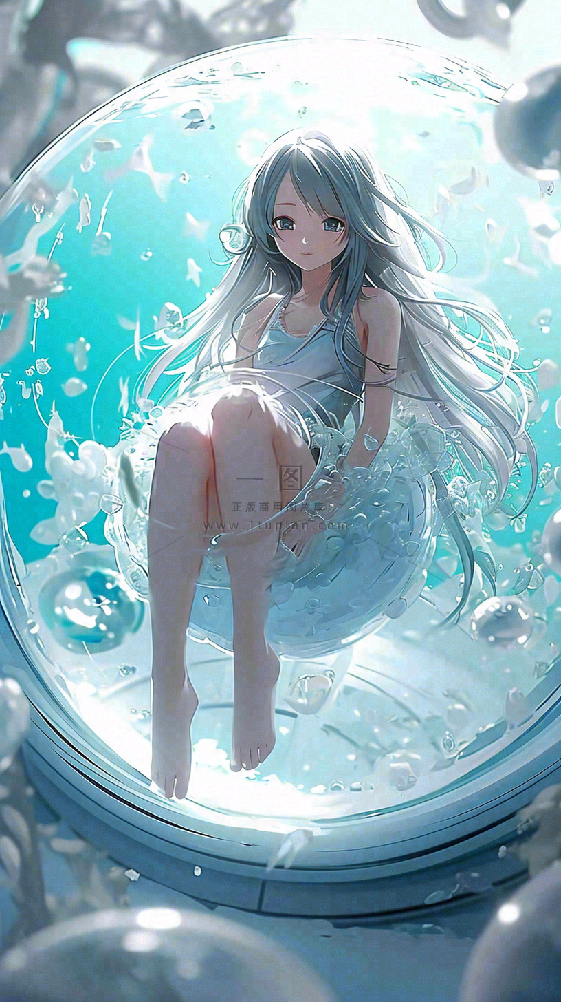 少女动漫水滴女孩插画漫画