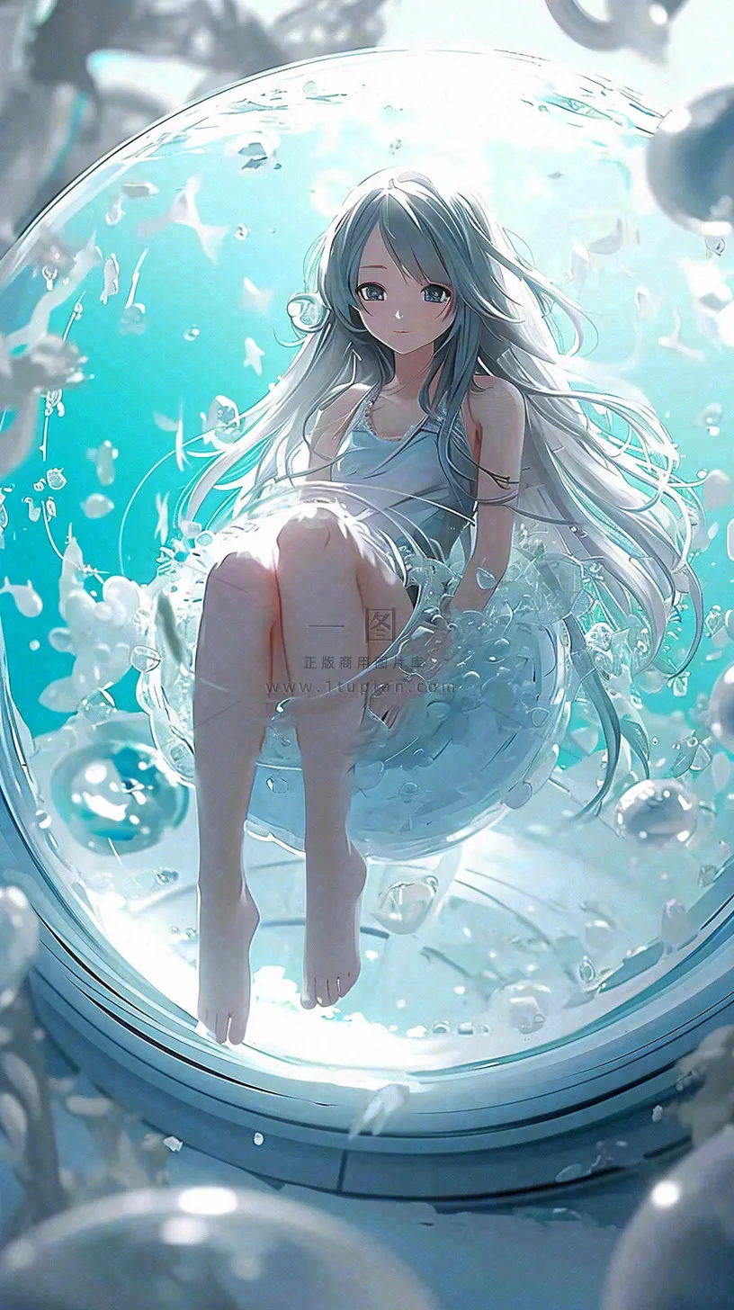 少女动漫水滴女孩插画漫画