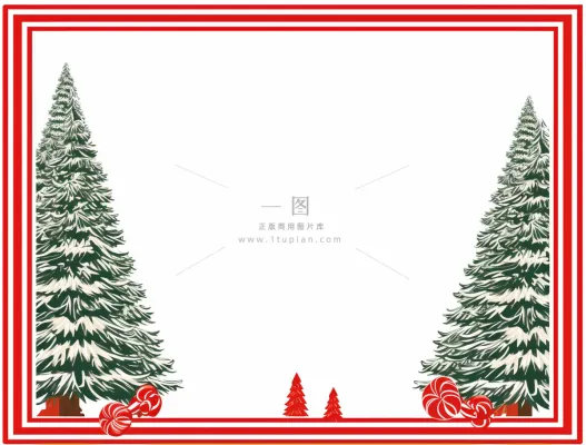 圣诞边框装饰圣诞树圣诞老人可爱卡插画背景 圣诞边框装饰圣诞树圣诞老人可爱卡插画背景
