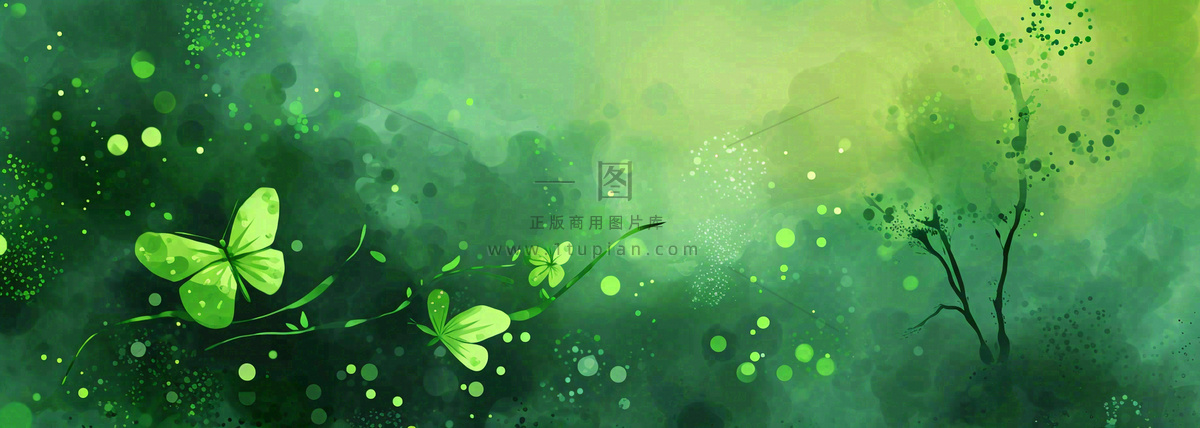 春天夏天绿色草地清新,春分立夏插画背景