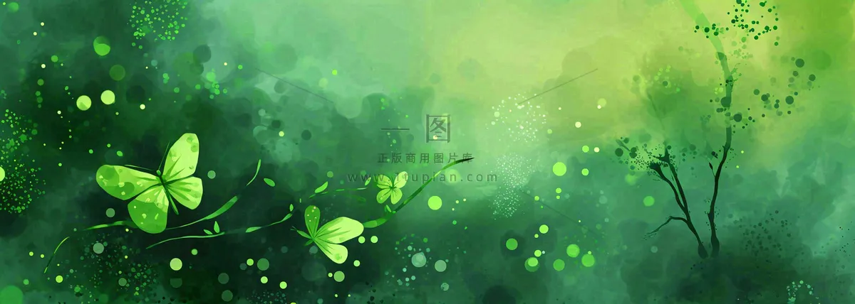 春天夏天绿色草地清新，春分立夏插画背景